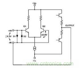 背對(duì)背二極管通過限制電壓擺動(dòng)而保護(hù)晶體管Q2