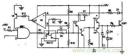 圖2:IGBT驅動和過流保護電路