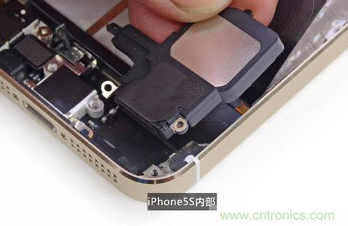 土豪金iPhone 5S拆解：內部結構升級，維修難度增加