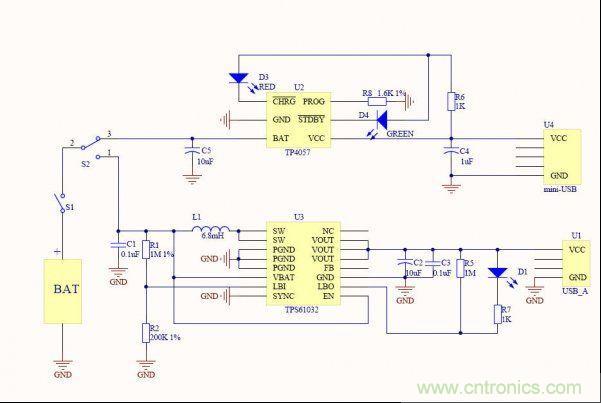 網友分享:一款移動電源電路設計
