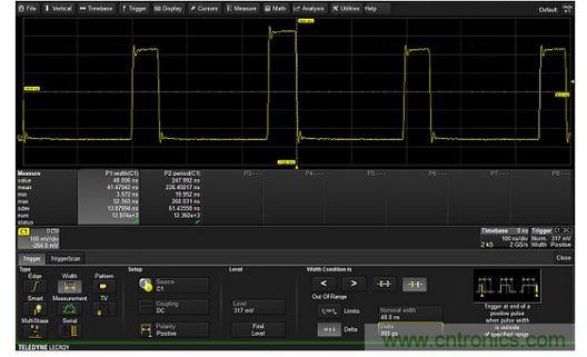 只對脈沖寬度超過48±0.8ns范圍的脈沖觸發(fā)的排它型觸發(fā)器。