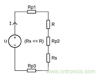 帶簡單的阻性負載電流監視功能的典型電源控制應用。