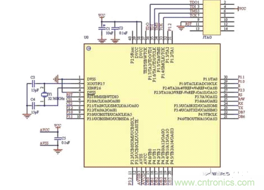 倒車?yán)走_系統(tǒng)主控電路圖