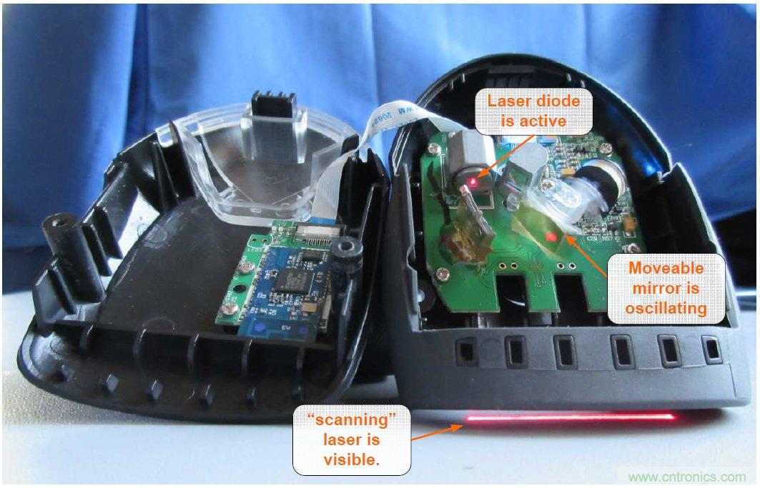 拆解45美元的藍牙無線條碼掃描槍,發現里面鏡中有鏡