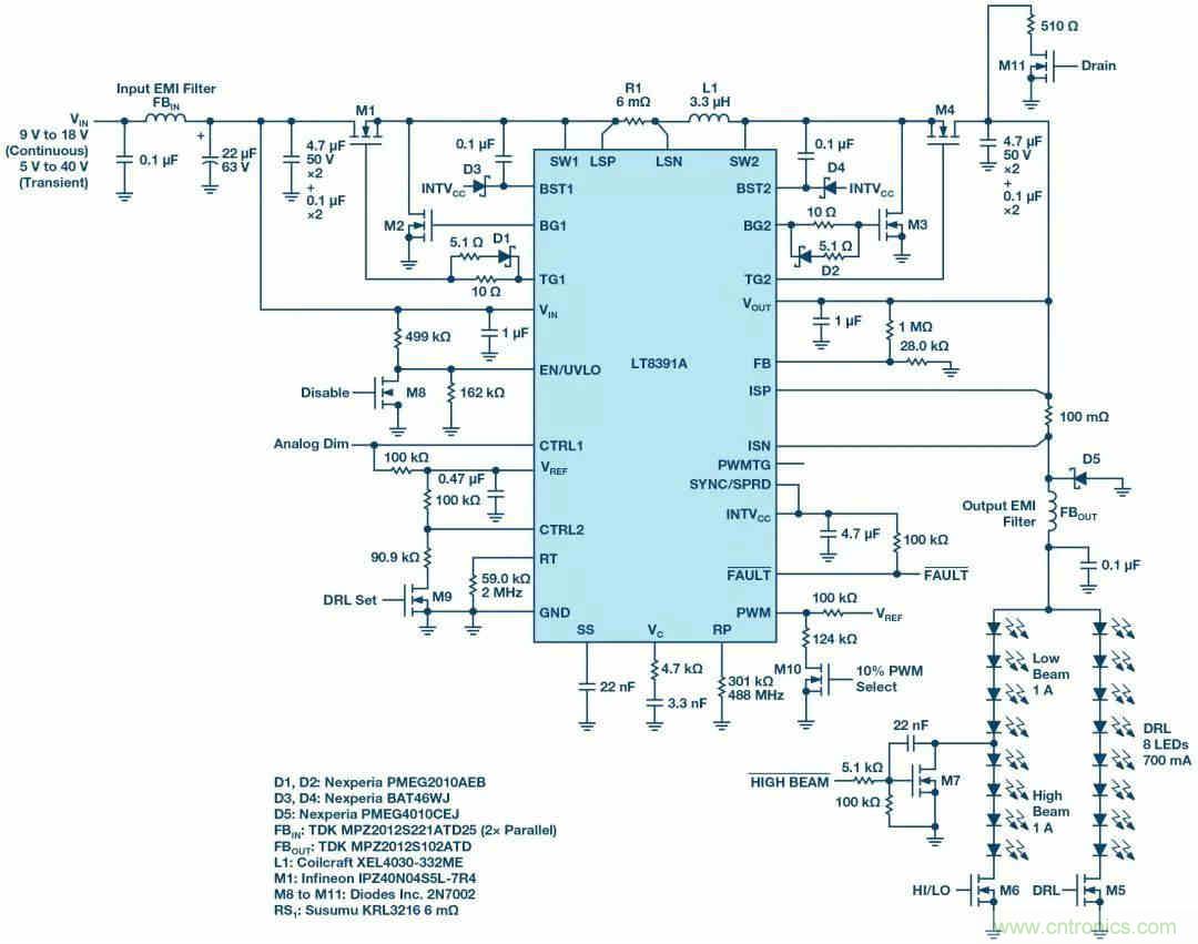 一顆芯驅(qū)動(dòng)整個(gè)車前燈組，這個(gè)控制器是怎么做到滴？