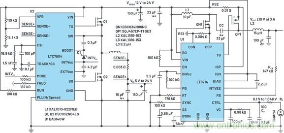 通過5 V至24 V輸入提供雙極性、雙向DC-DC流入和流出電流 通過5 V至24 V輸入提供雙極性、雙向DC-DC流入和流出電流